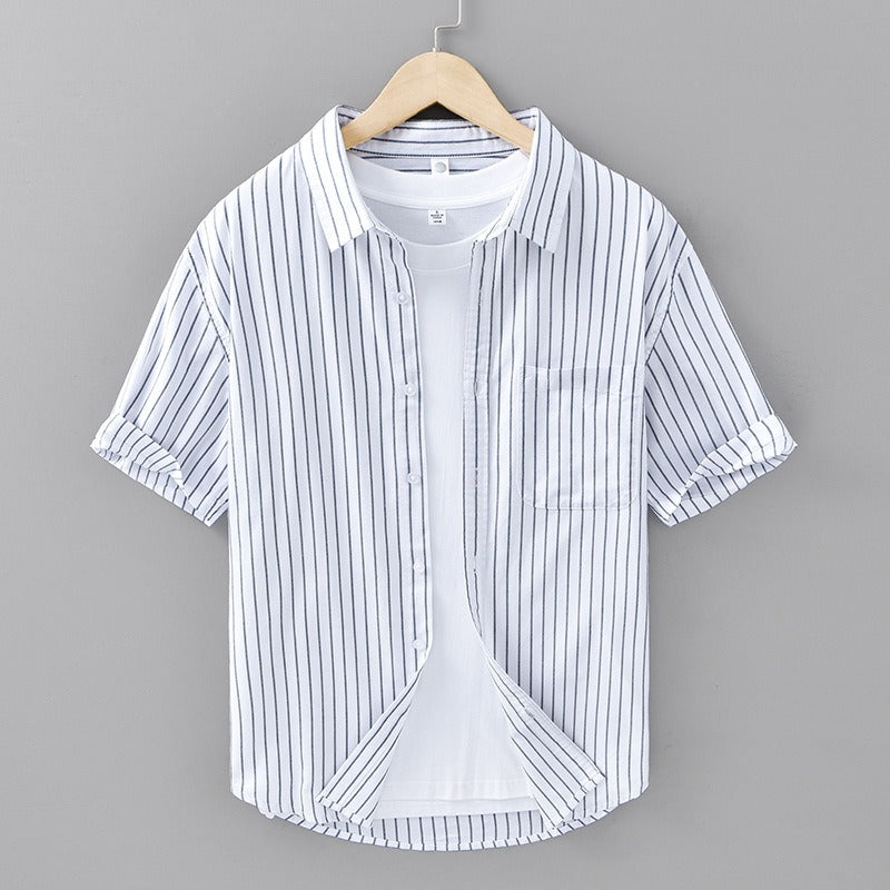 Serino Linen Striped Shirt - Benson & Clark