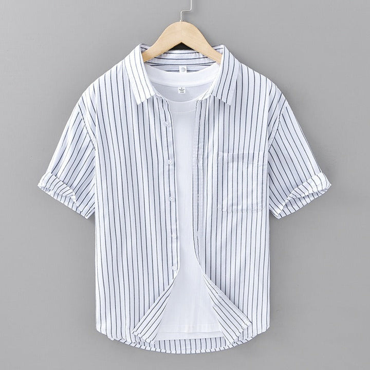 Serino Linen Striped Shirt - Benson & Clark