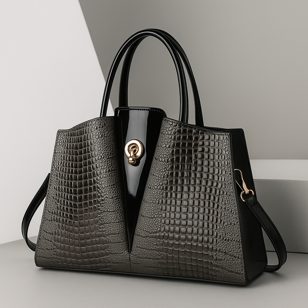 Structured Croc Tote Bag