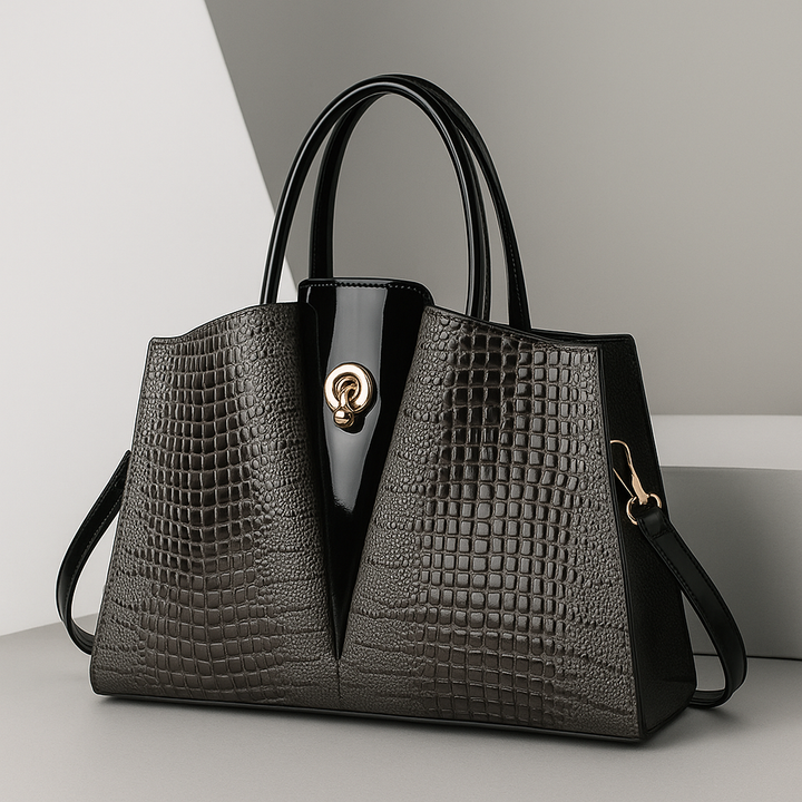 Structured Croc Tote Bag