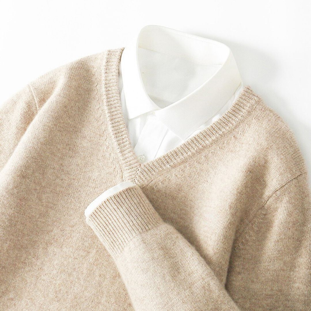 Olympia Merino V-Neck Sweater - Benson & Clark