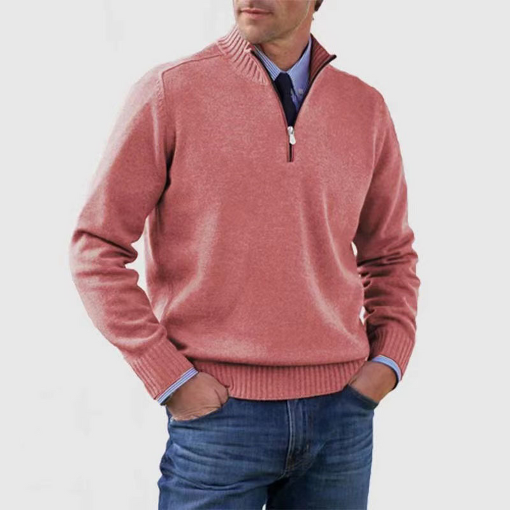 Rowan Men’s Knitted Quarter Zip Pullover