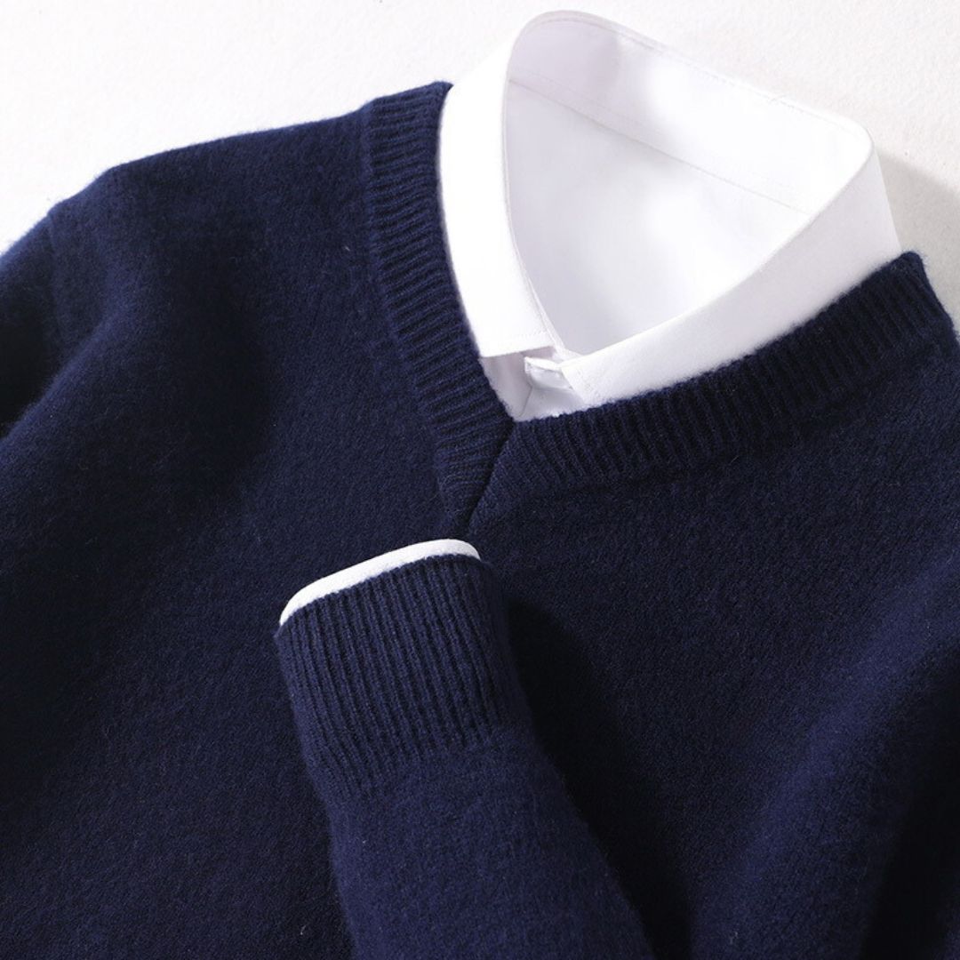 Olympia Merino V-Neck Sweater - Benson & Clark