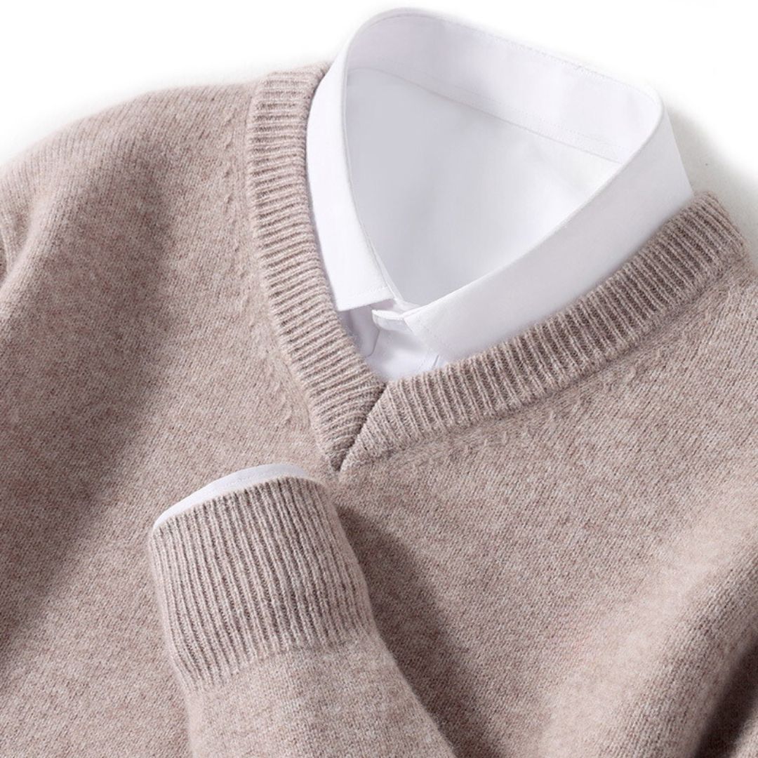 Olympia Merino V-Neck Sweater - Benson & Clark