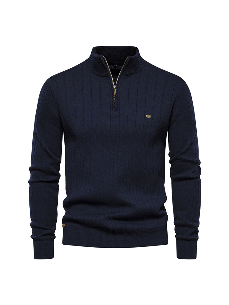 Verona Zip Ribbed Sweater