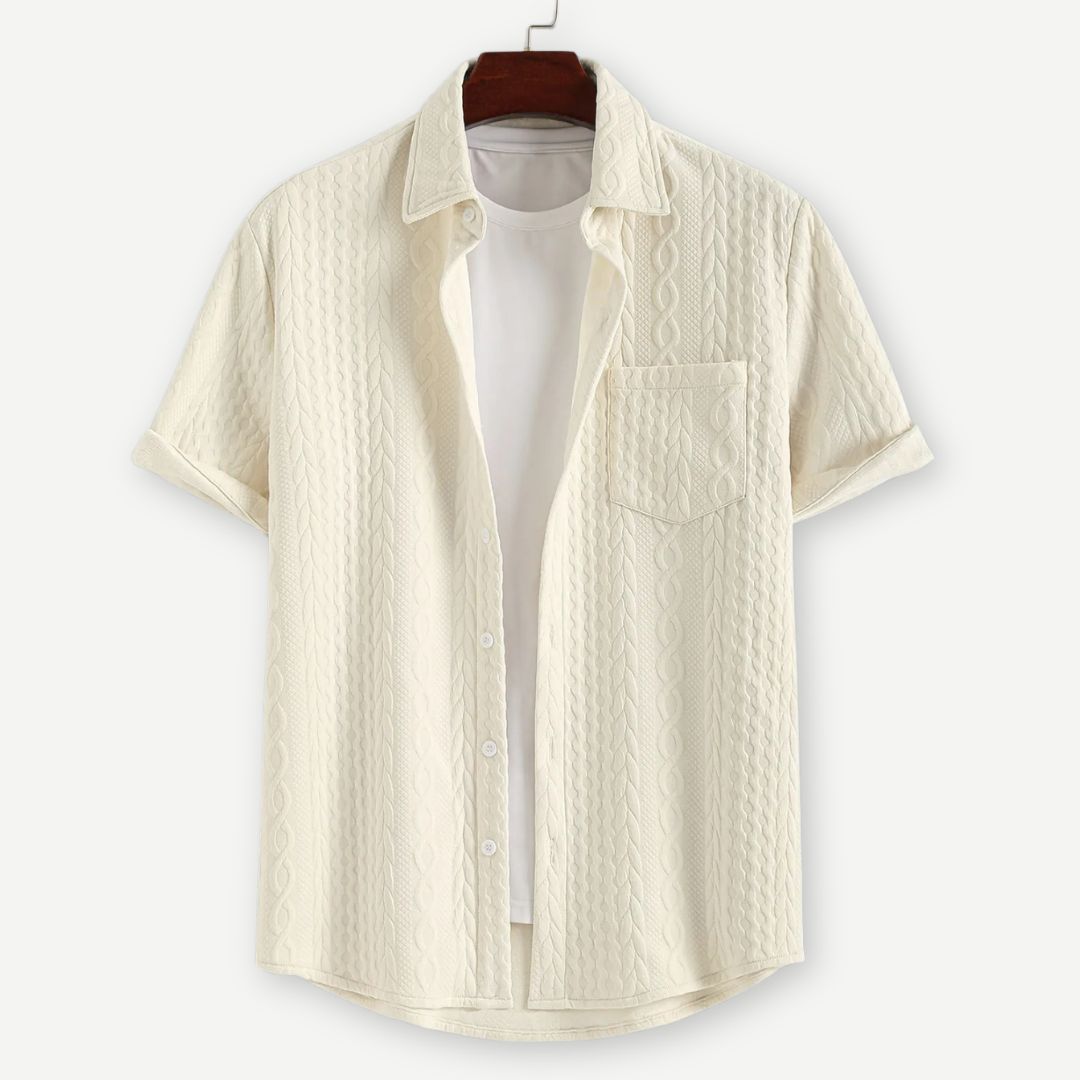 Lux Knitted Ivory Shirt - Benson & Clark