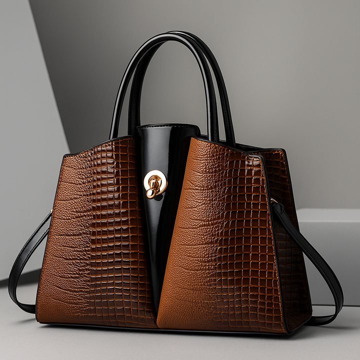 Structured Croc Tote Bag