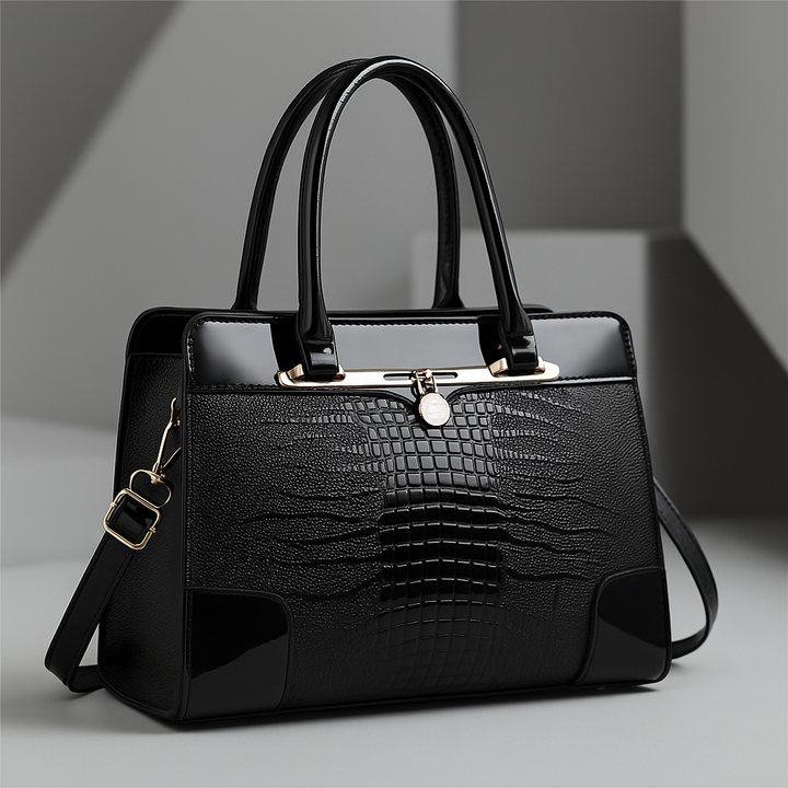 Structured Croc Embossed Handbag