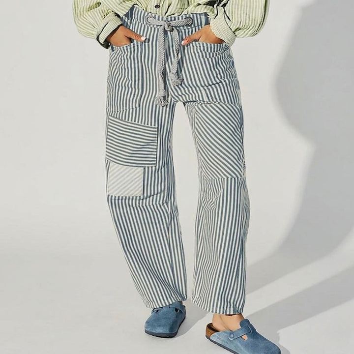 Lunaro Striped Patchwork Pants