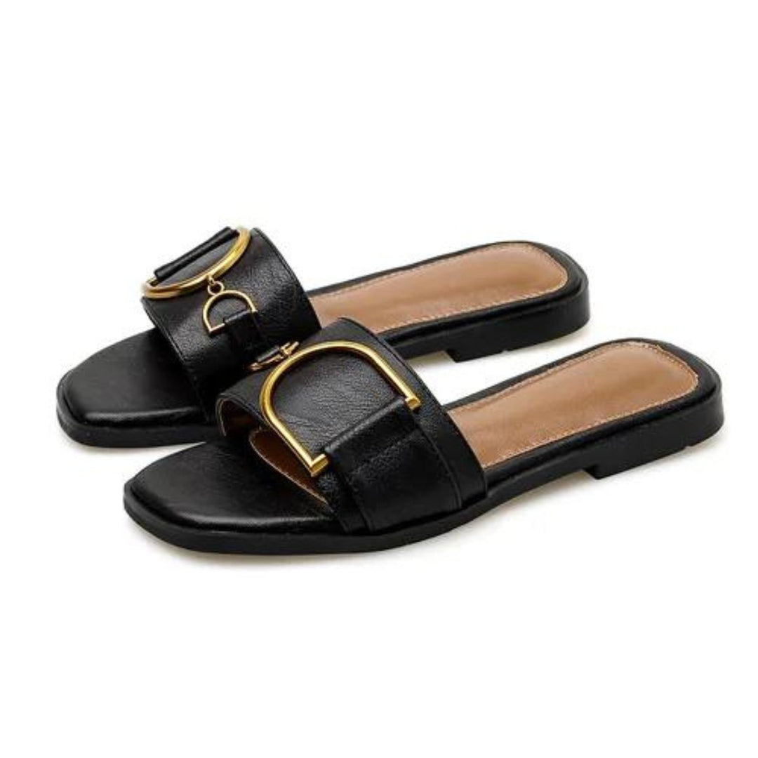 Square-Toe Chic Leather Sandals - Benson & Clark