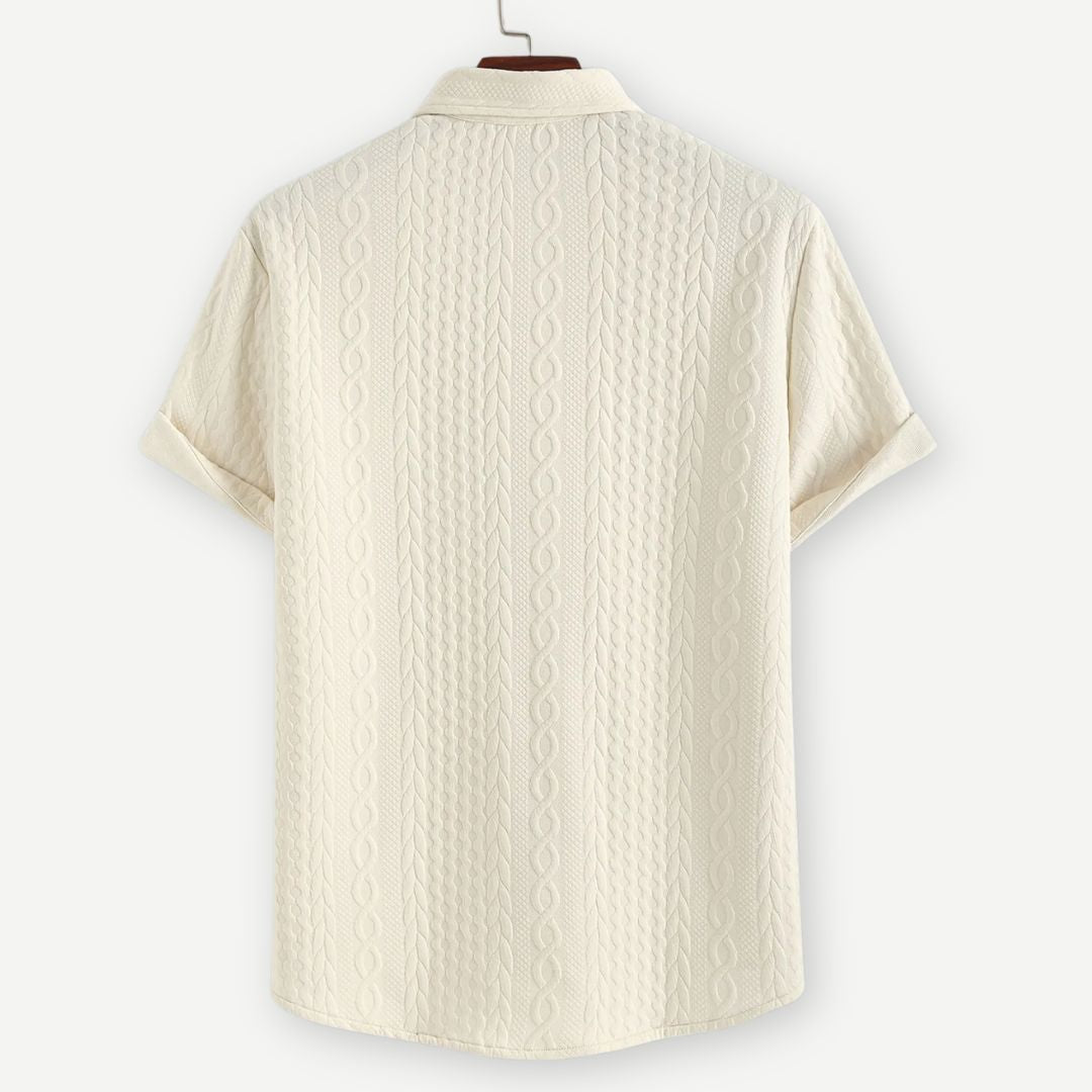 Lux Knitted Ivory Shirt - Benson & Clark