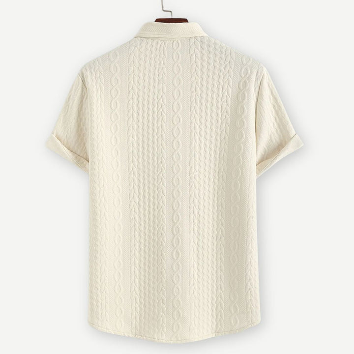 Lux Knitted Ivory Shirt - Benson & Clark