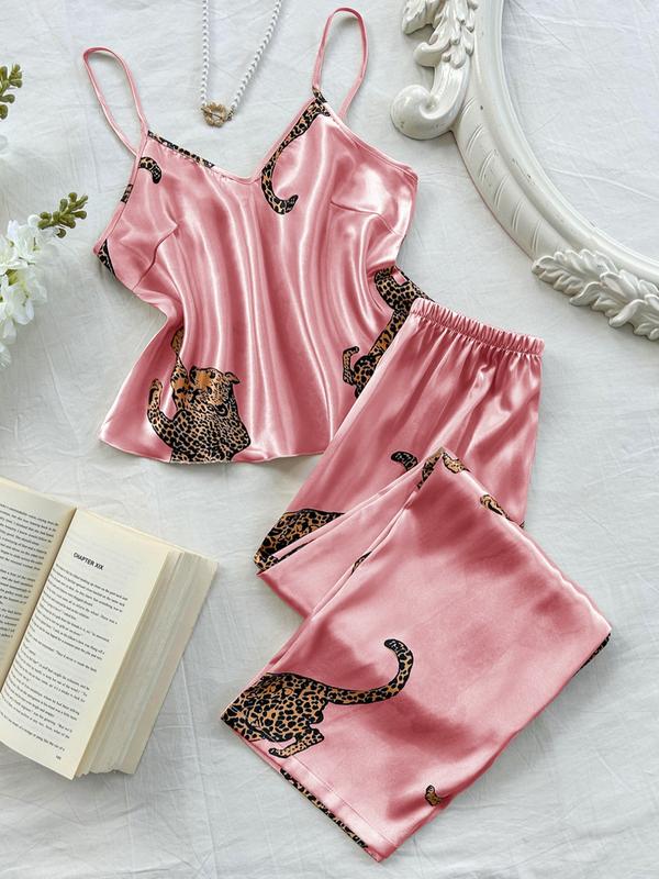Malaga Leopard Silk Pajama Set