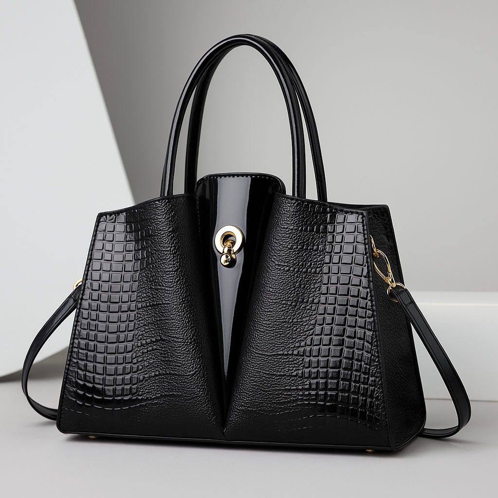Structured Croc Tote Bag