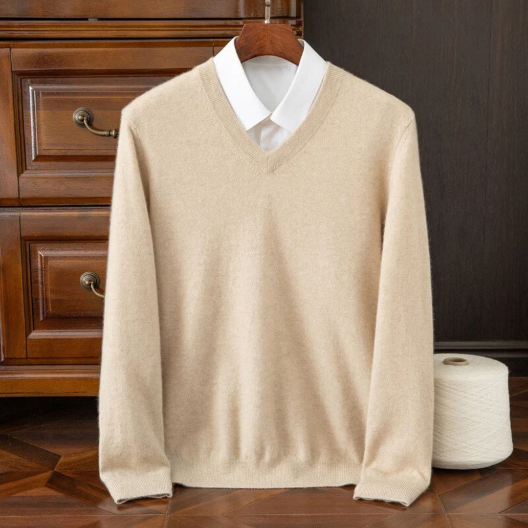 Olympia Merino V-Neck Sweater - Benson & Clark