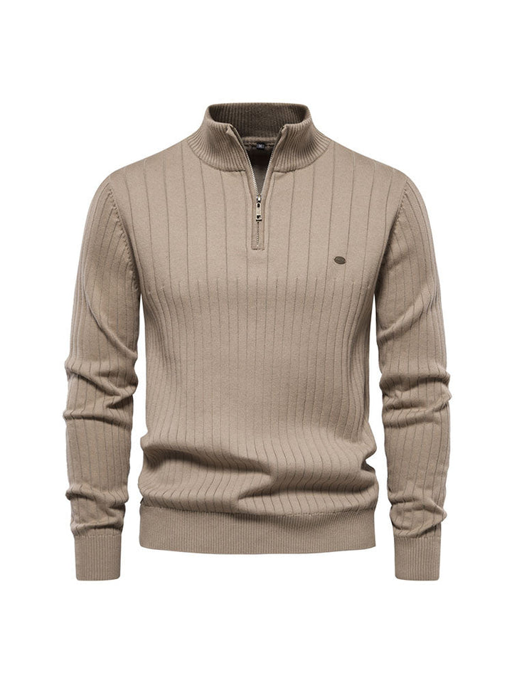 Verona Zip Ribbed Sweater