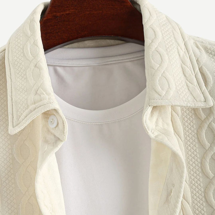 Lux Knitted Ivory Shirt - Benson & Clark