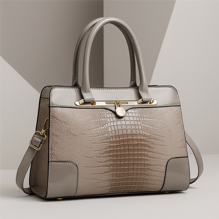 Structured Croc Embossed Handbag