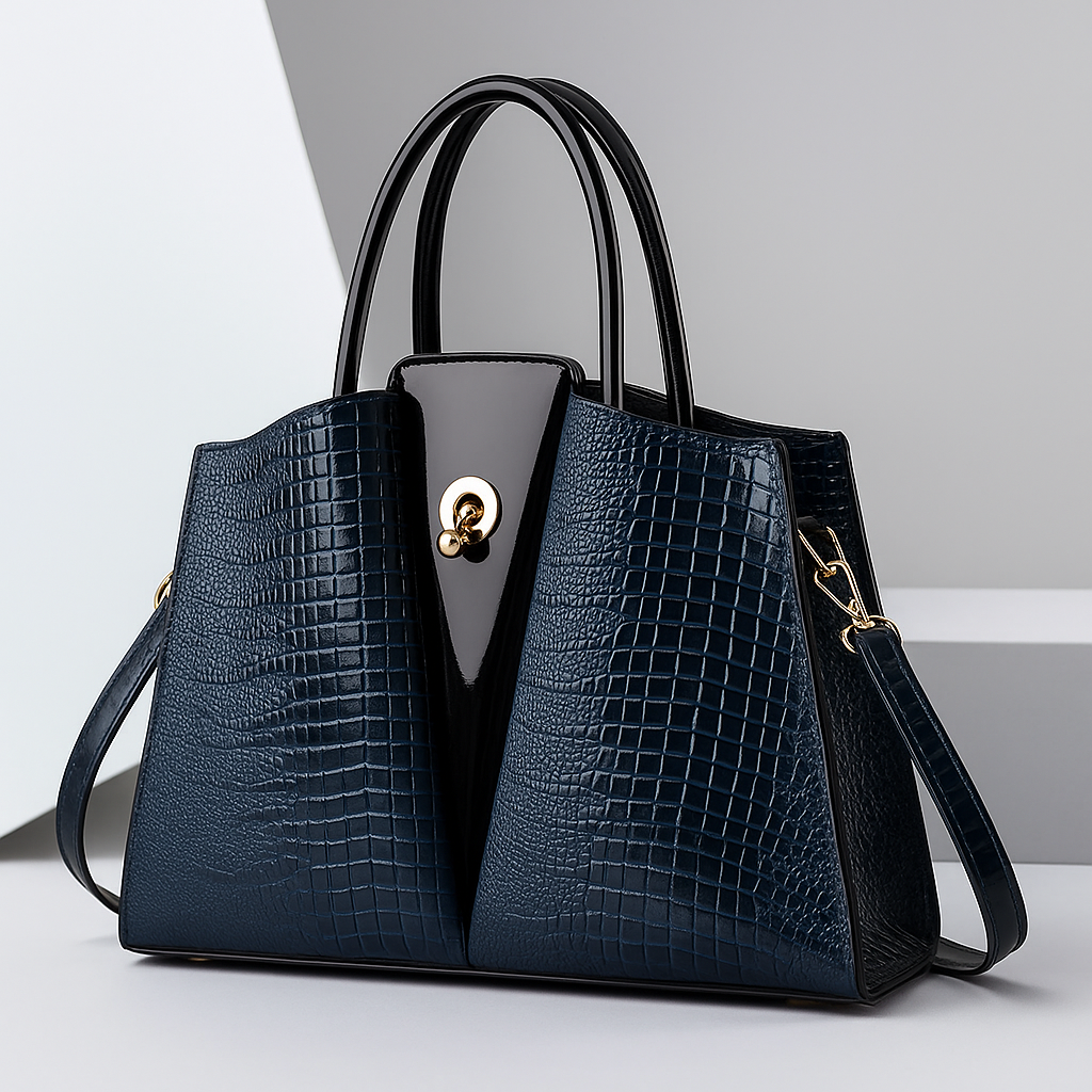 Structured Croc Tote Bag