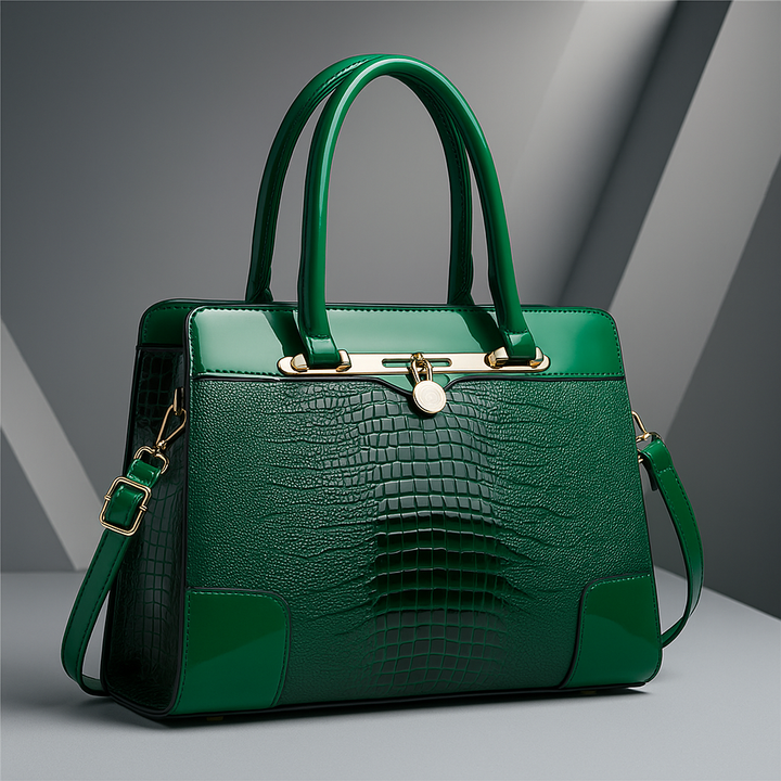 Structured Croc Embossed Handbag