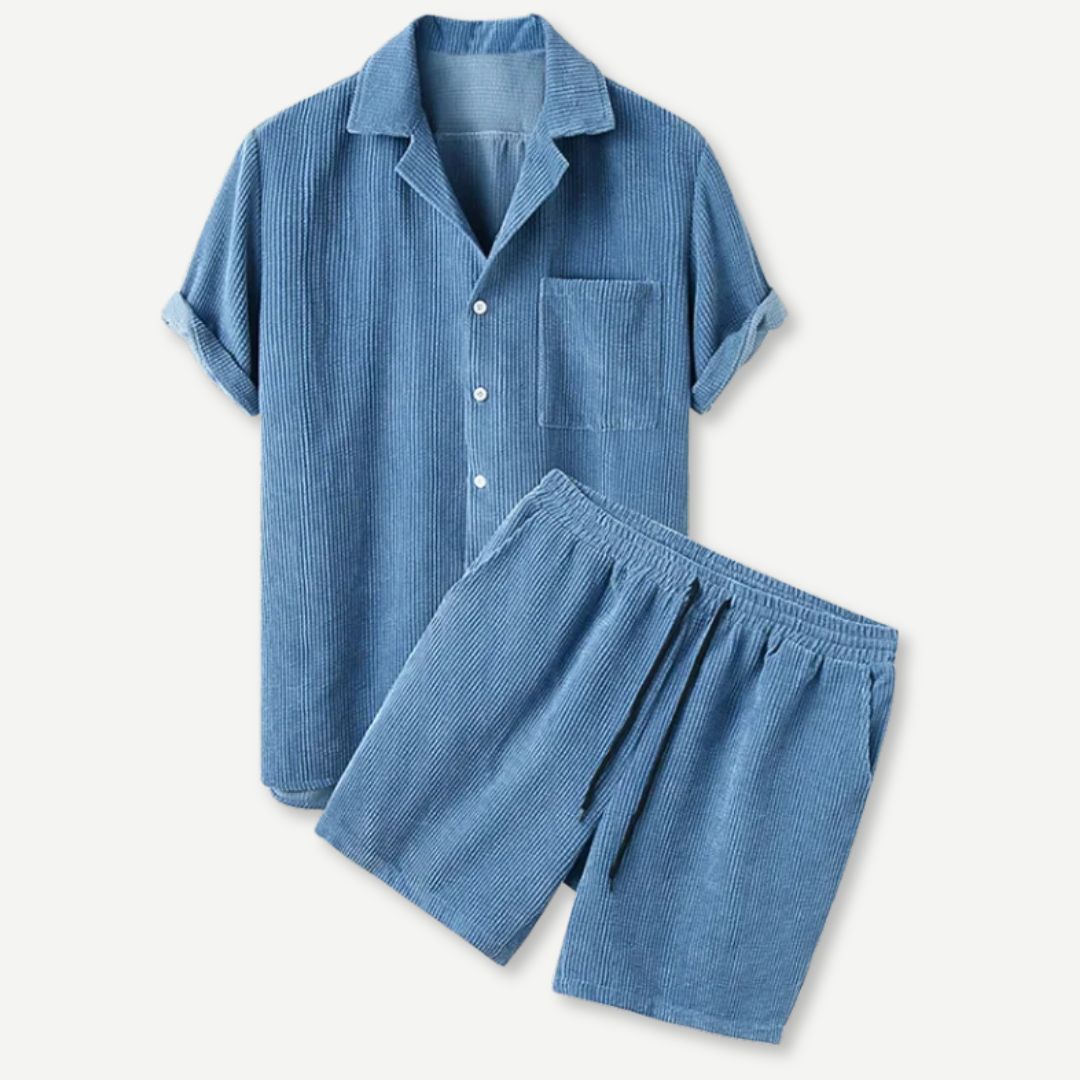 Corduroy Shirt & Shorts Set - Benson & Clark