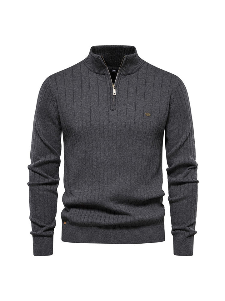 Verona Zip Ribbed Sweater
