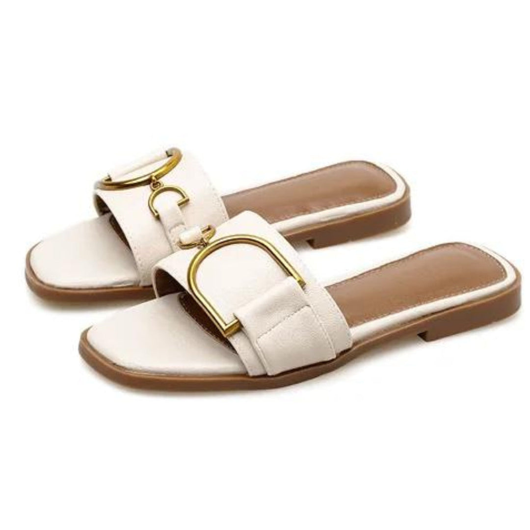 Square-Toe Chic Leather Sandals - Benson & Clark