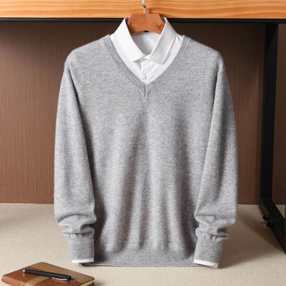 Olympia Merino V-Neck Sweater - Benson & Clark