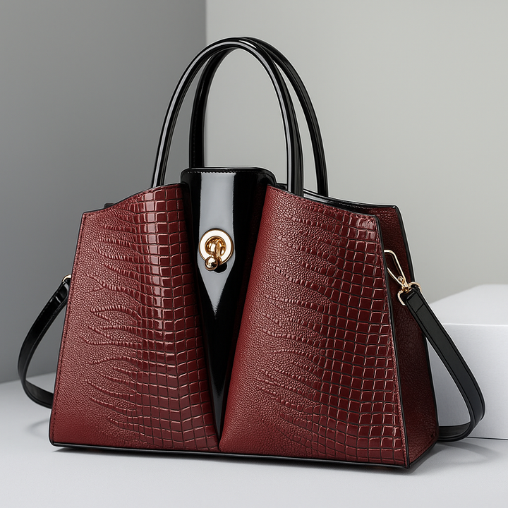 Structured Croc Tote Bag