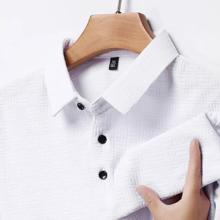 Textured Grid Polo - Benson & Clark