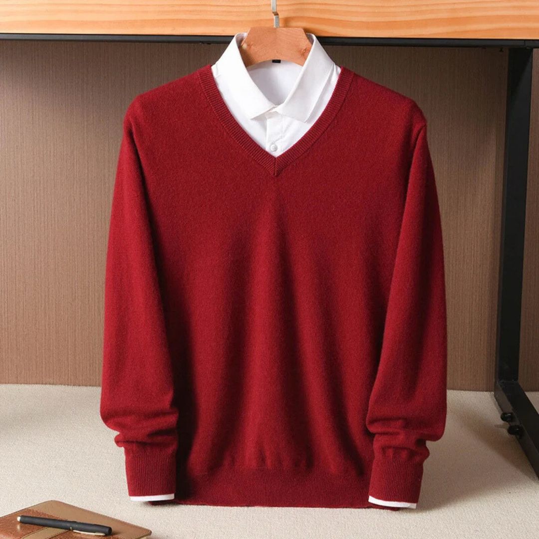 Olympia Merino V-Neck Sweater - Benson & Clark