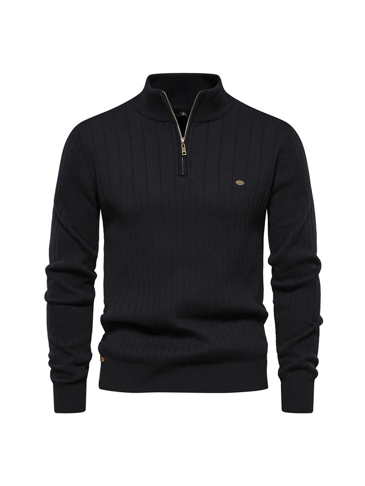 Verona Zip Ribbed Sweater