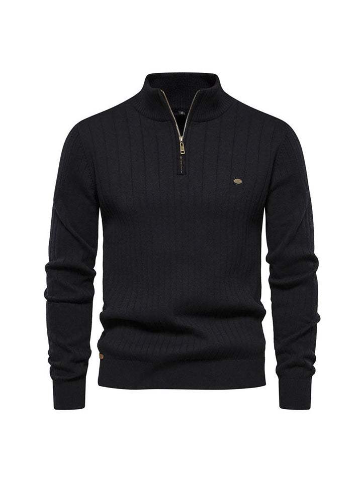 Verona Zip Ribbed Sweater