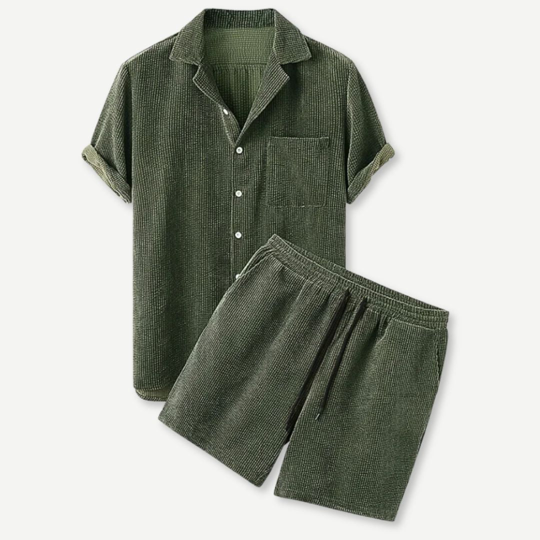 Corduroy Shirt & Shorts Set - Benson & Clark