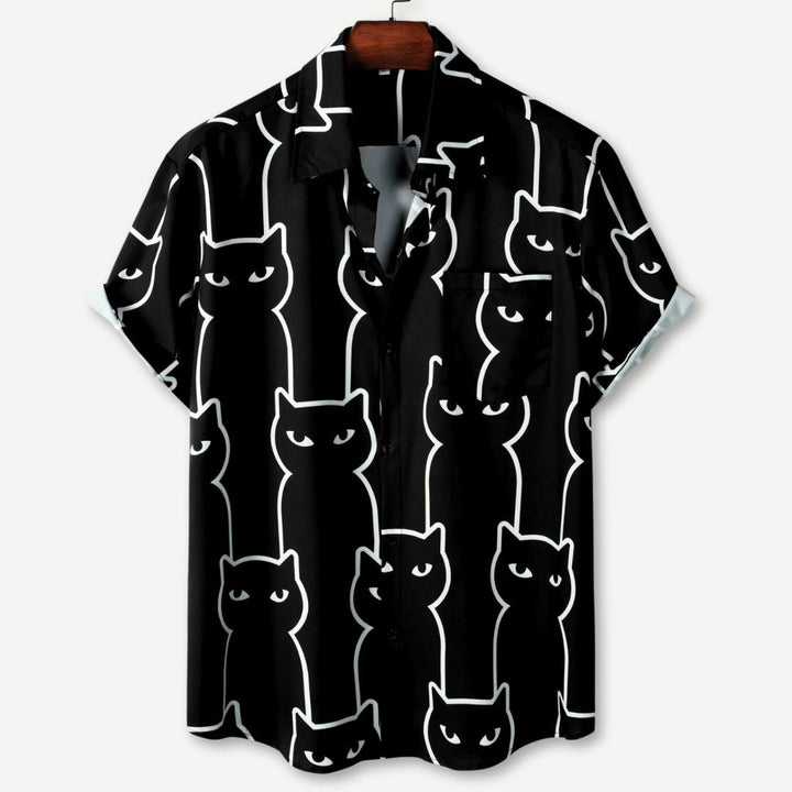 Relaxed Black Cats Shirt - Benson & Clark