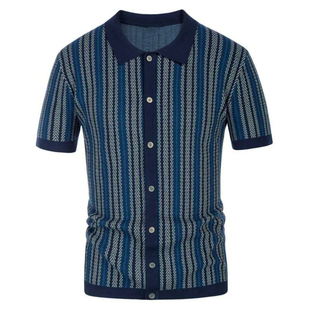 Chevron Button-Through Polo - Benson & Clark