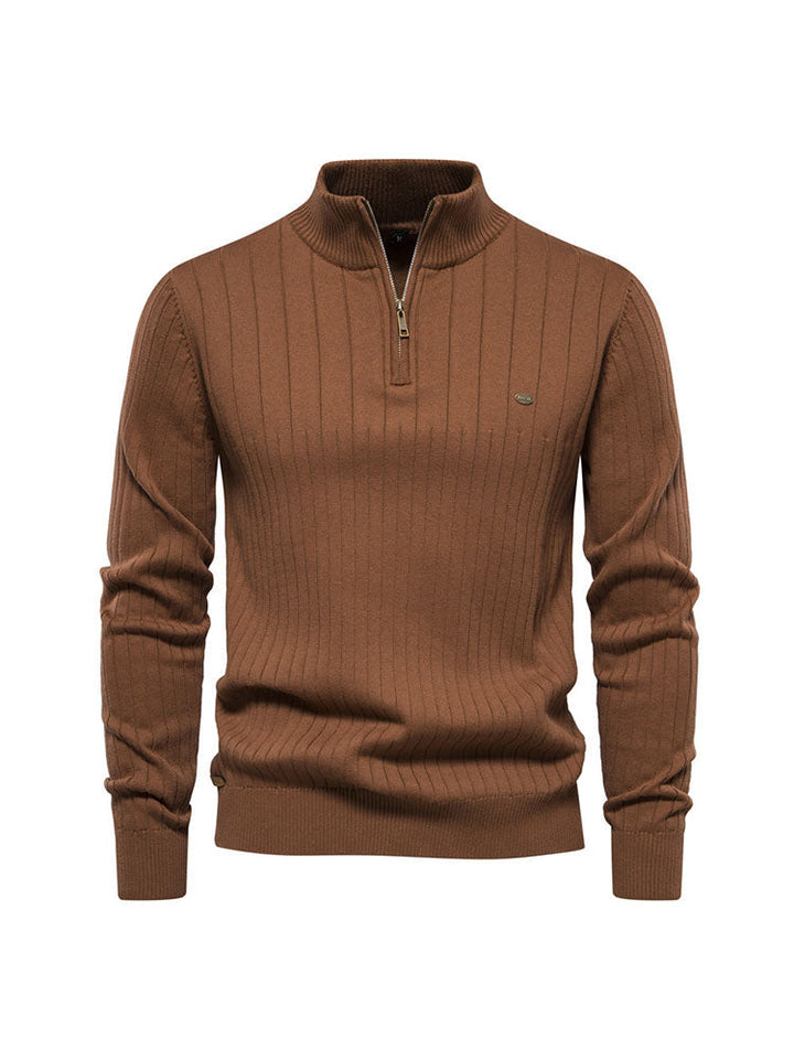 Verona Zip Ribbed Sweater