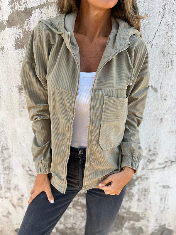 Florence Corduroy Hooded Jacket