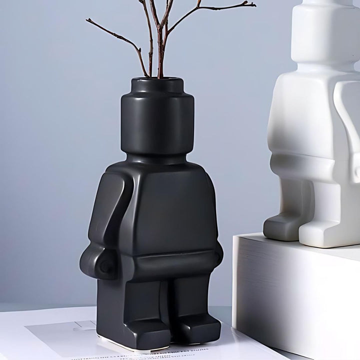 Ceramic Lego Man Flower Vase - Benson & Clark