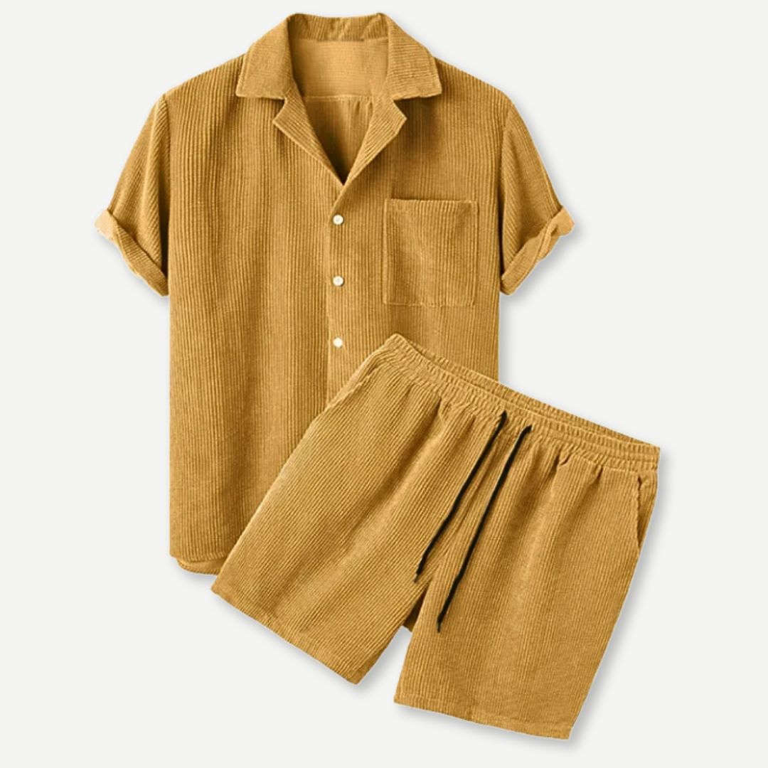 Corduroy Shirt & Shorts Set - Benson & Clark