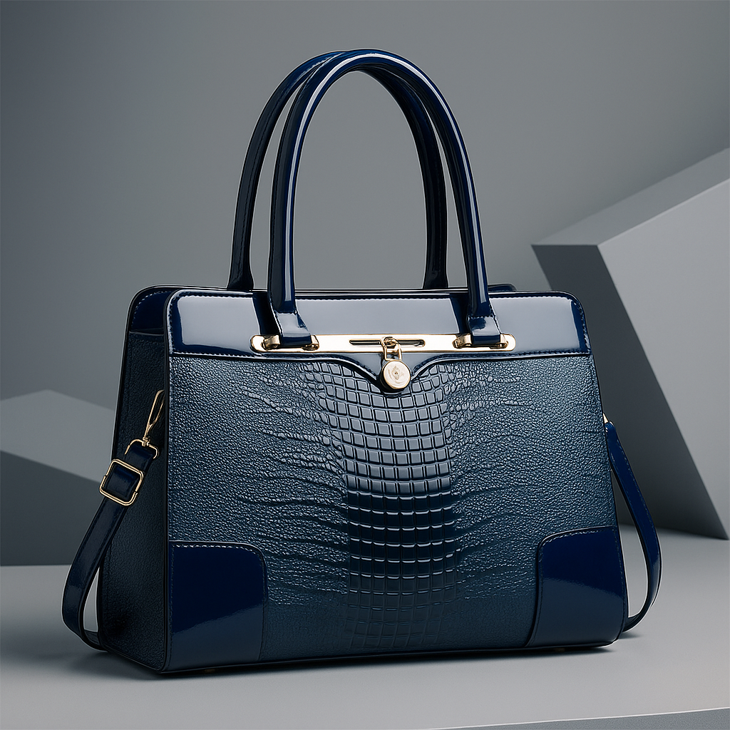 Structured Croc Embossed Handbag