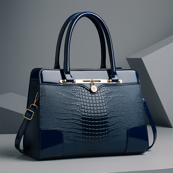 Structured Croc Embossed Handbag