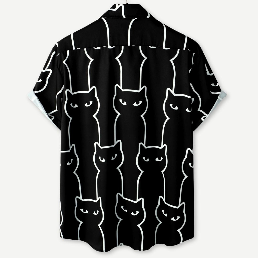 Relaxed Black Cats Shirt - Benson & Clark