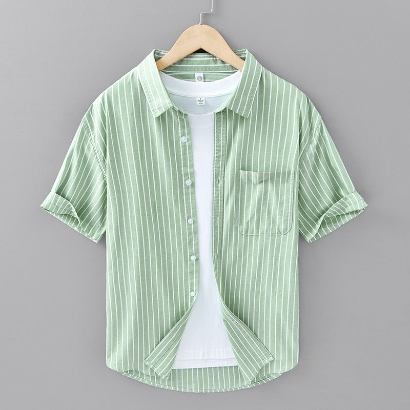 Serino Linen Striped Shirt - Benson & Clark