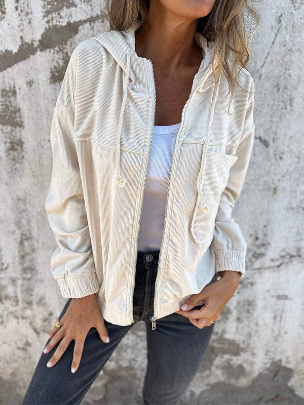 Florence Corduroy Hooded Jacket