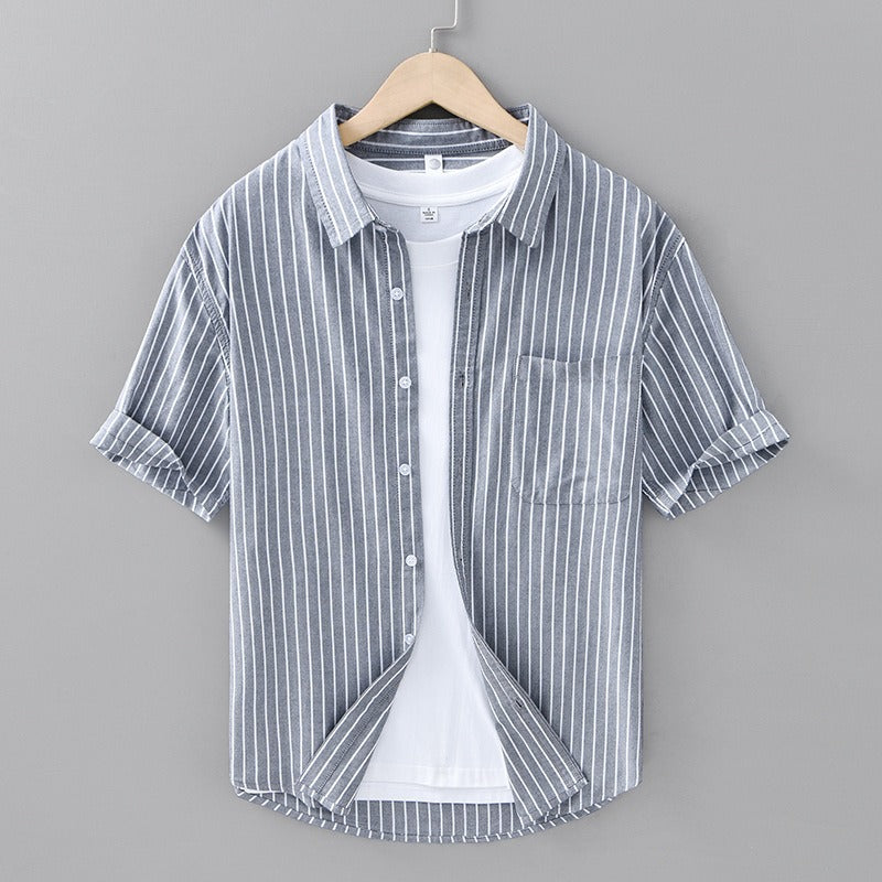 Serino Linen Striped Shirt - Benson & Clark