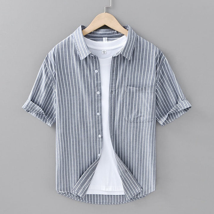 Serino Linen Striped Shirt - Benson & Clark