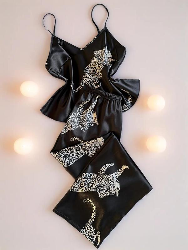 Malaga Leopard Silk Pajama Set