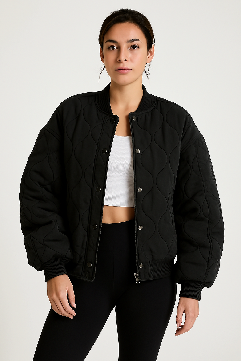 Harper Women’s Quilted Oversized Bomber Jacket