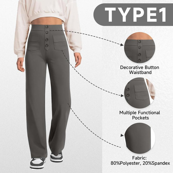 Lunaro Front-Button Wide Leg Pants